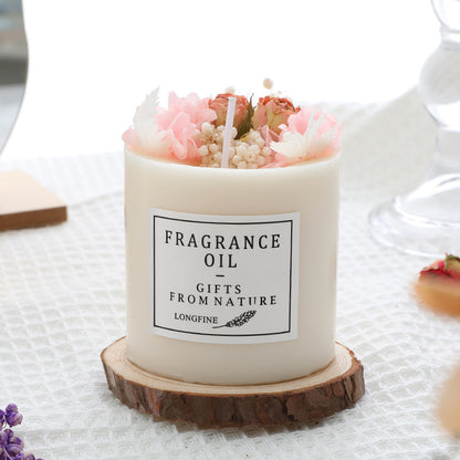 Artisan Scented Candle with Dried Flowers & Fragrance Oil