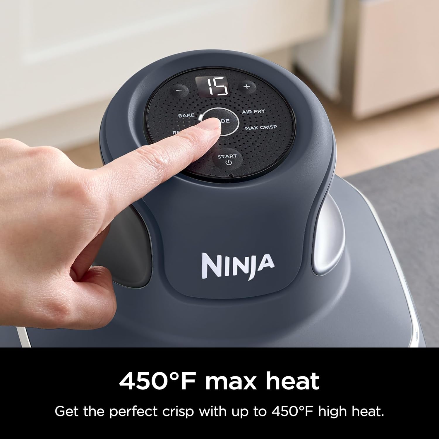 4-In-1 Portable Glass Air Fryer Cooking System, 1500W, 4QT & 6-Cup Tempware Glass Containers with Storage Lids, Microwave, Freezer & Dishwasher Safe, Cyberspace Gray