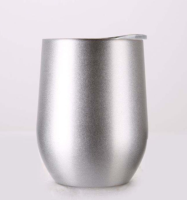 Double Stainless Steel Wine Glass – Big Belly Water Cup