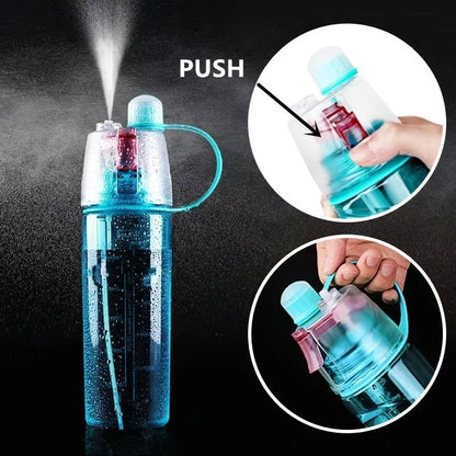 600Ml New Creative Spray Water Bottle Portable Atomizing Bottles Outdoor Sports Gym Drinking Drinkware Bottles Water Gourds