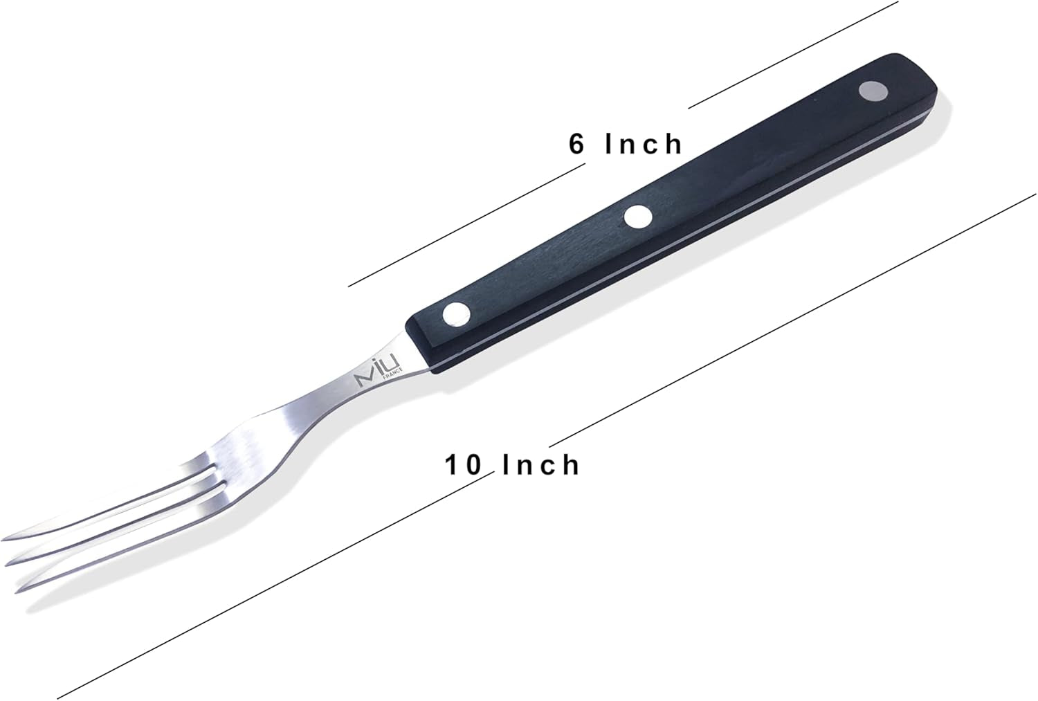 Granny Fork 10" 3-Tine - Pro-Grade Stainless Steel - Heat-Resistant BBQ Meat Fork 