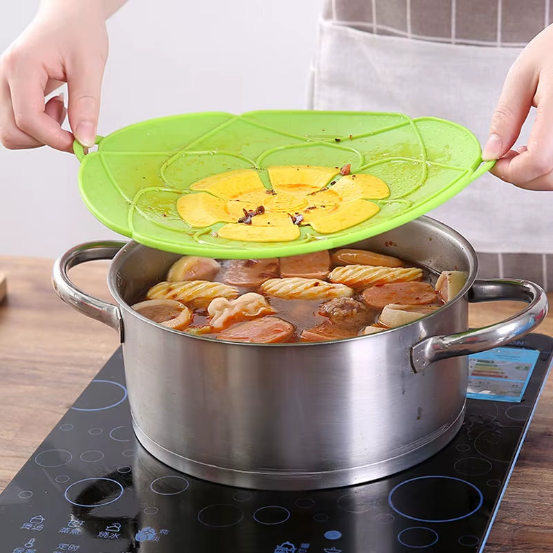 Silicone Lid Spill Stopper Cover for Pot Pan