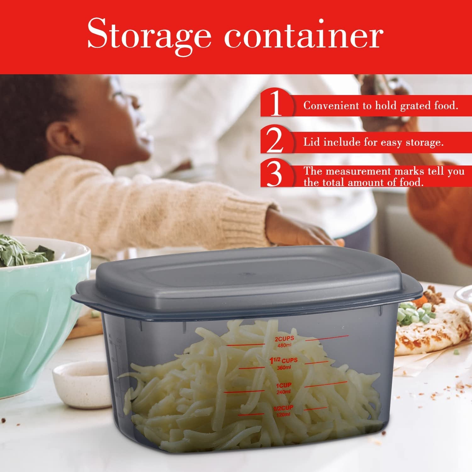 4-in-1 Stainless Steel Box Grater with Container