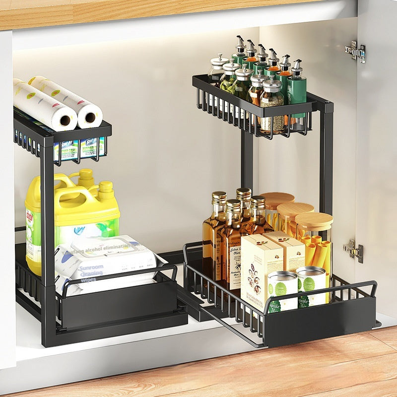 Multi-Function Pull-Out Kitchen Sink & Cabinet Rack