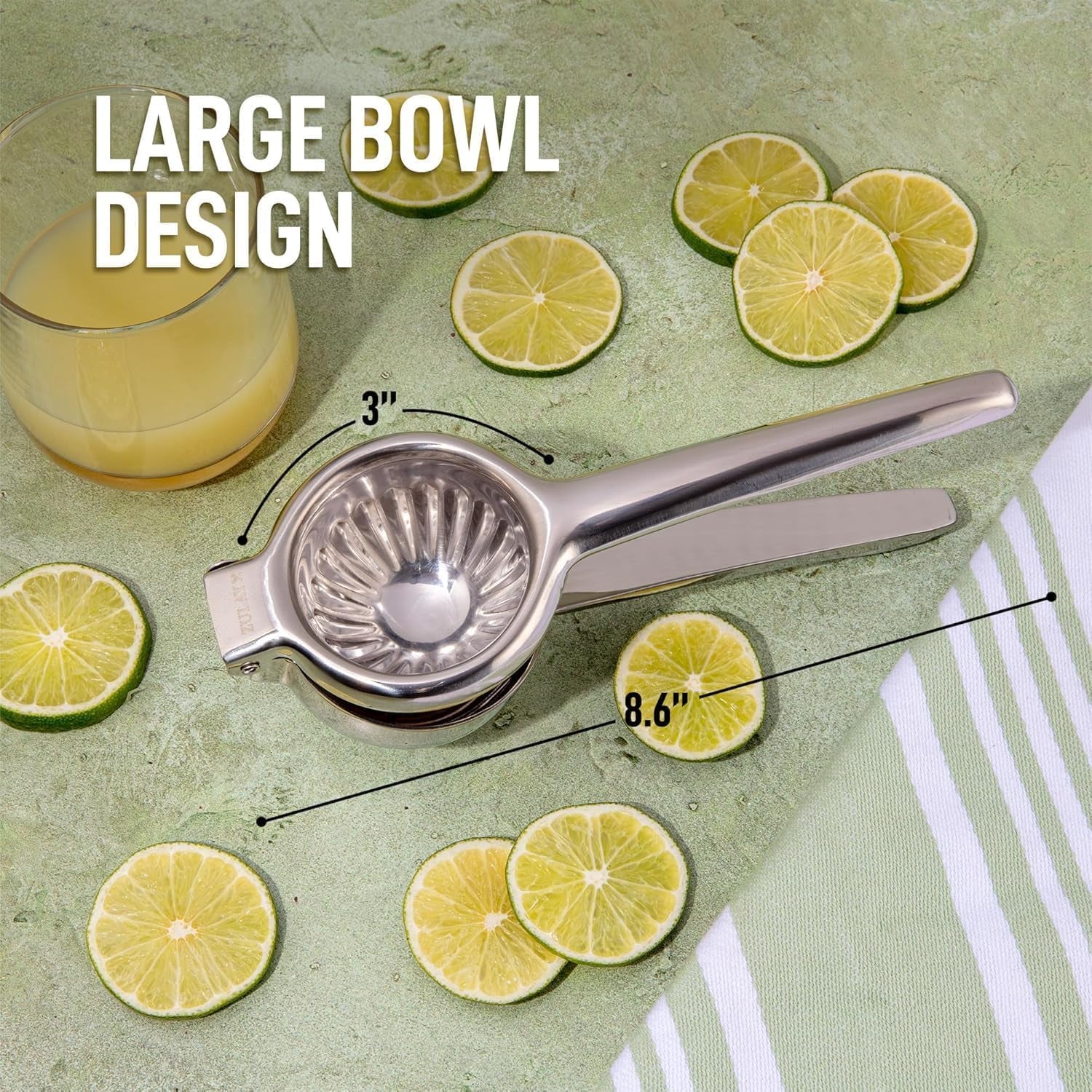 Lemon Squeezer Stainless Steel with Premium Quality Heavy Duty Solid Metal Squeezer Bowl