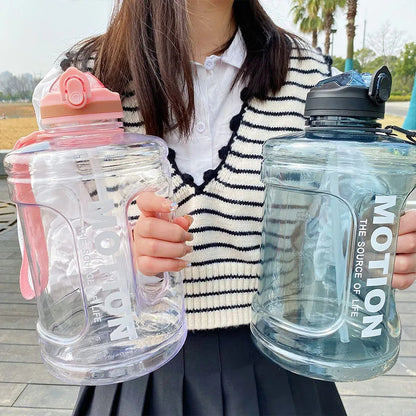 1.5L 2.5L Plastic Sport Water Bottles Large Capacity Leakproof Water Kettle Gym Shaker Outdoor Gallon Bottle with Time Marker