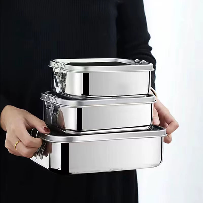 Stainless Steel Rectangular Separate Bento Lunch Box