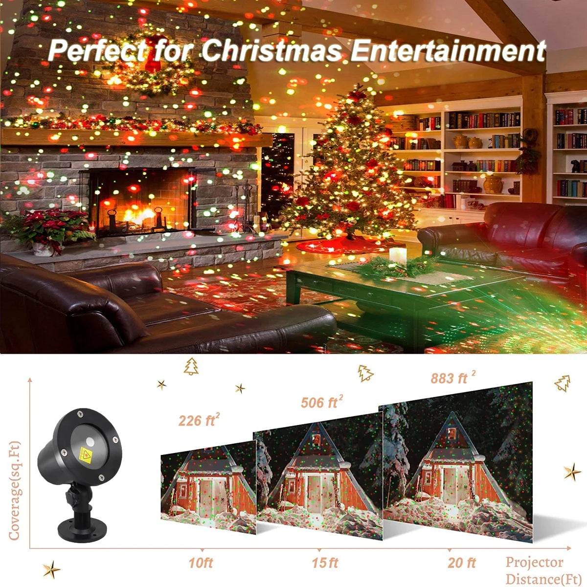 Christmas Star Laser Projector  RGB Lamp Waterproof with Remote
