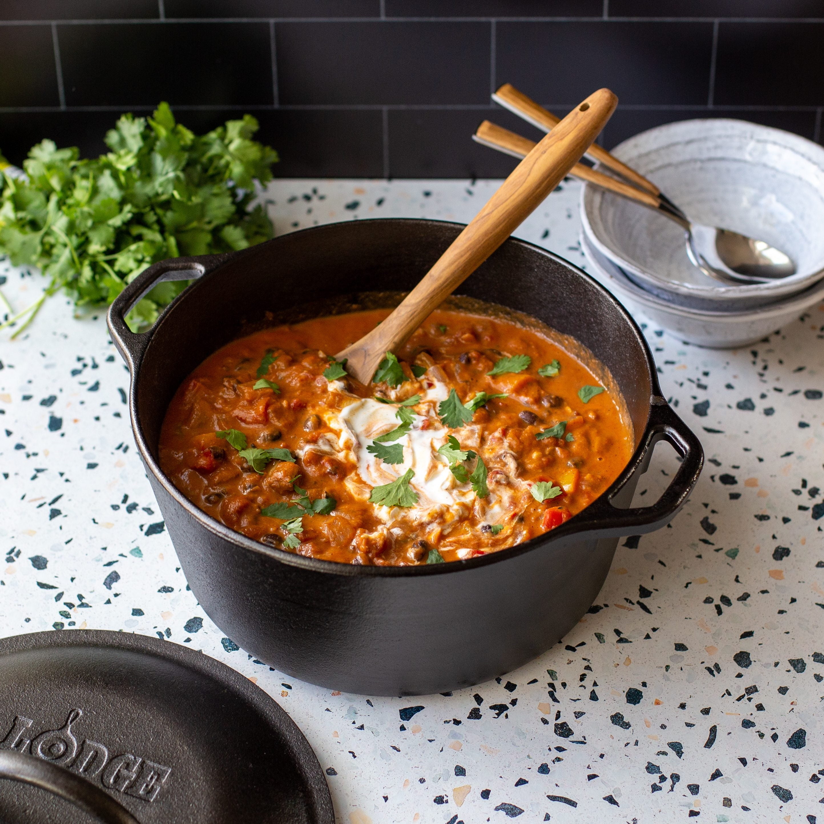 Pre-Seasoned 5 Quart Cast Iron Dutch Oven with Loop Handles & Lid