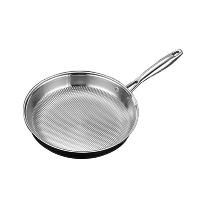 Stainless Steel Frying Pan Non-stick Less Lampblack Kitchen Cookware