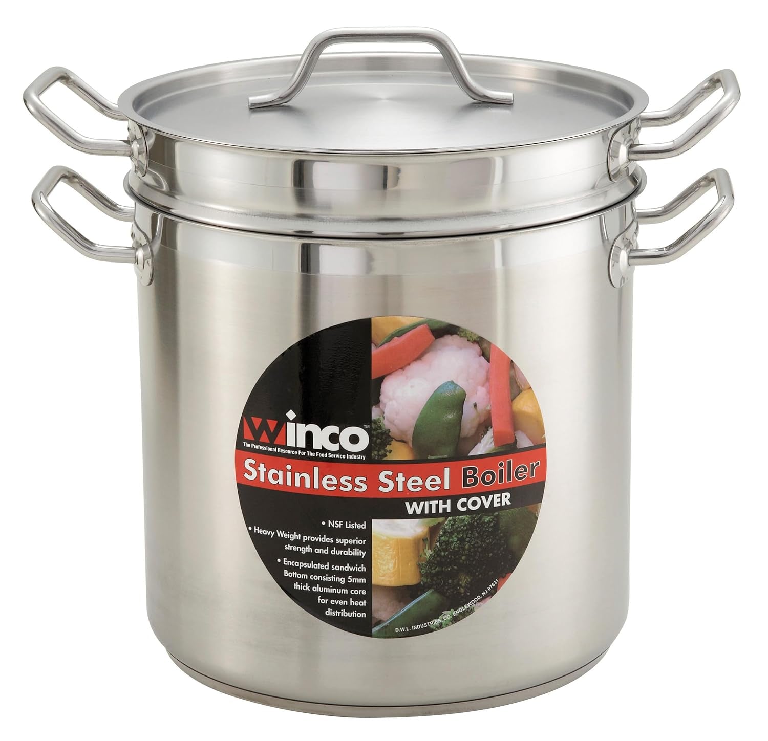 8 Quart Winware Stainless Double Boiler with Cover