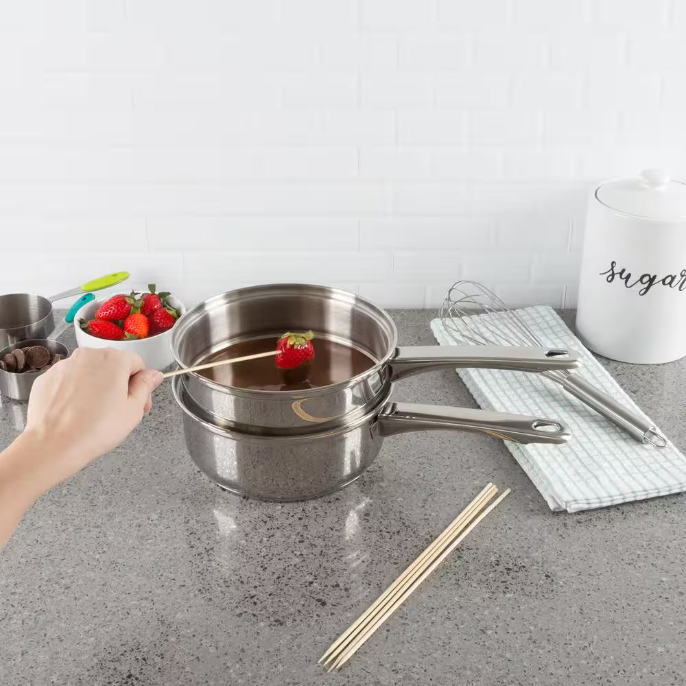 1.5 Qt. Stainless Steel Double Boiler Saucepan with Lid