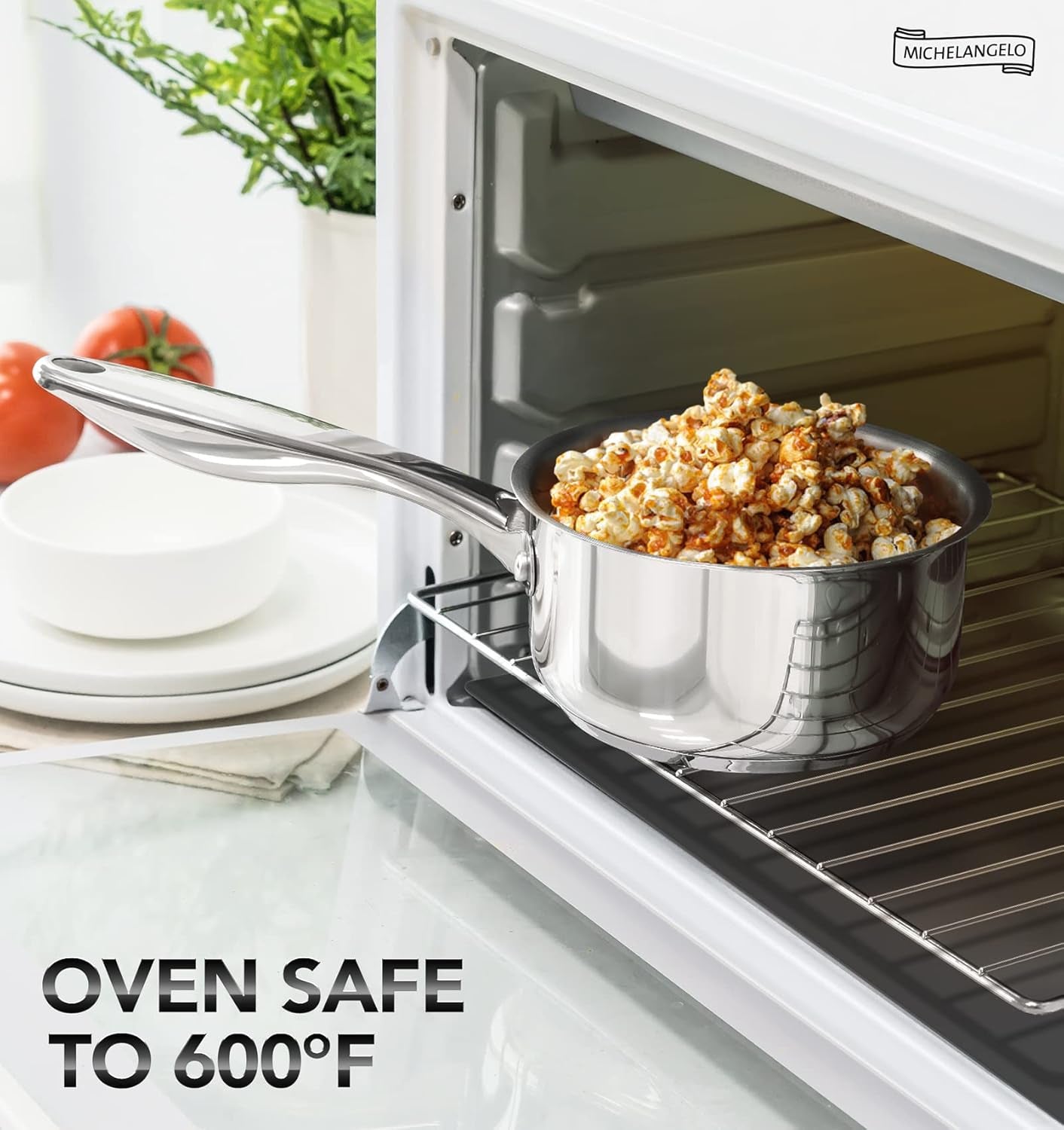 Stainless Steel Saucepan Set 1Qt & 2Qt, Induction Compatible