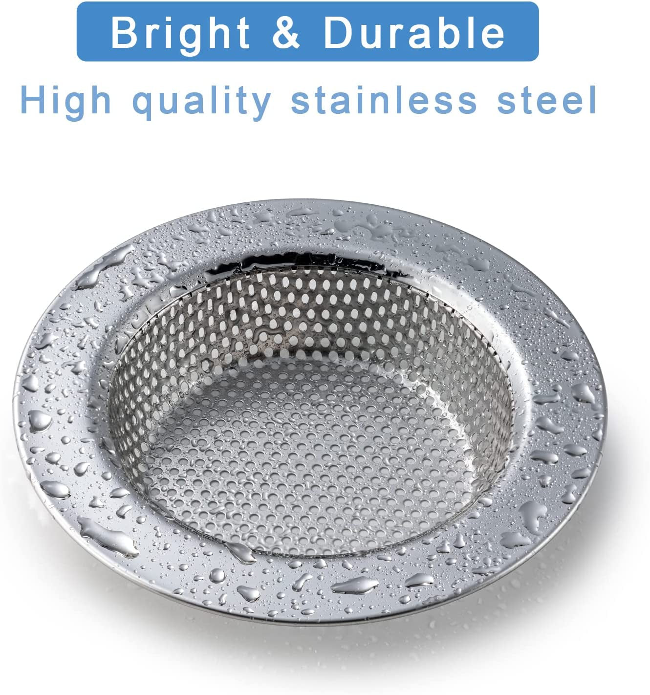 2 Pcs Sink Strainer, Upgraded Double-Layer Safe Design Kitchen Sink Strainer (Outer Diameter 4.5 Inch)