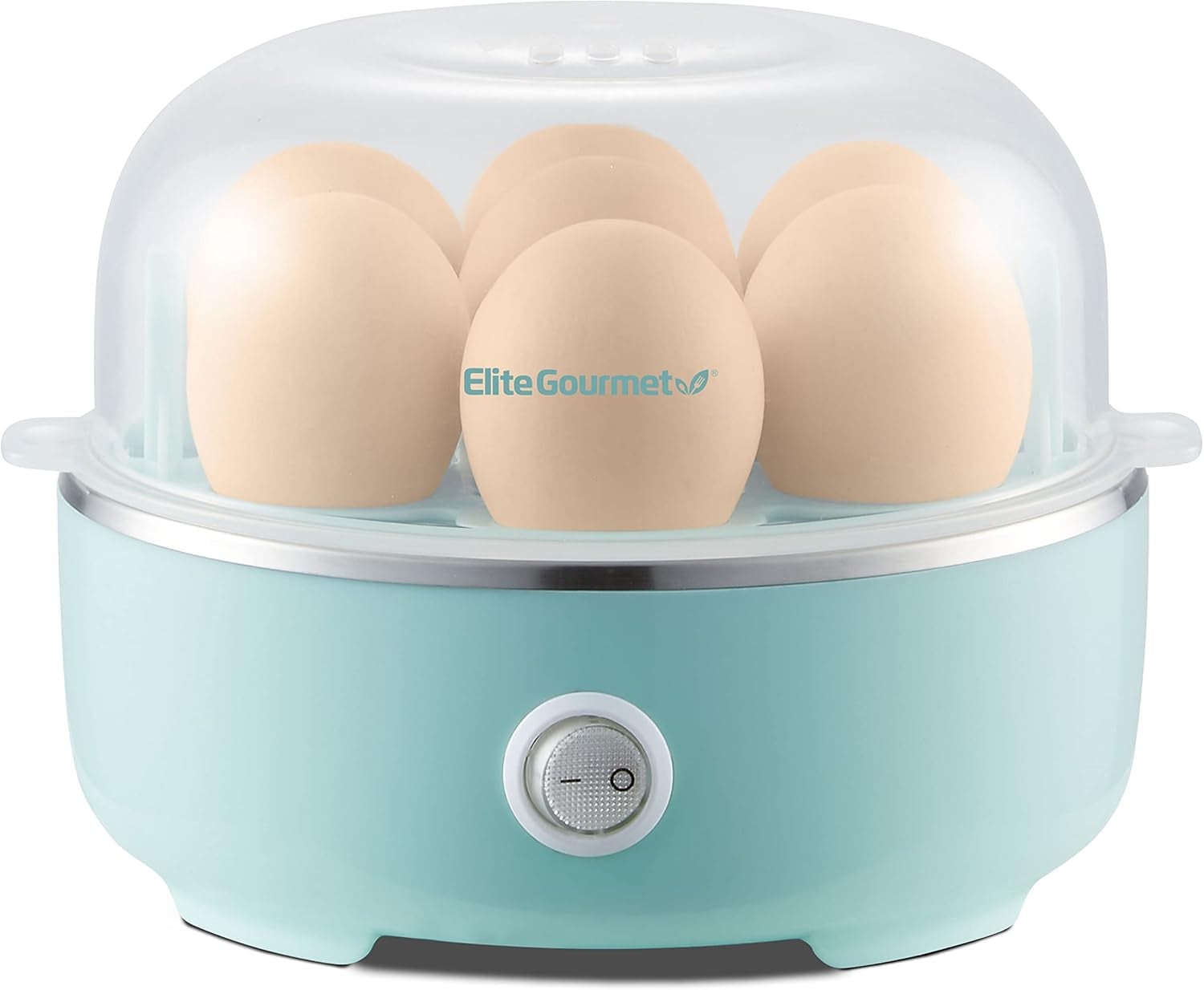 Electric Egg Cooker 7-Egg Capacity, Soft, Medium, Hard-Boiled Egg Cooker with Auto Shut-Off, Measuring Cup Included, BPA Free, Retro Mint