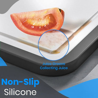 16x11 Inch Double-Sided Stainless Steel Cutting Board , Dishwasher Safe Chopping Board for Meat & Vegetables