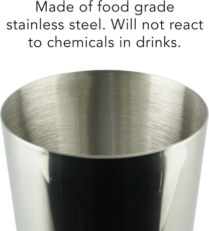 24 Oz Professional Cocktail Shaker - Stainless Martini Tin with Built-In Strainer and Measuring Cup - Perfect for Mixing Drinks