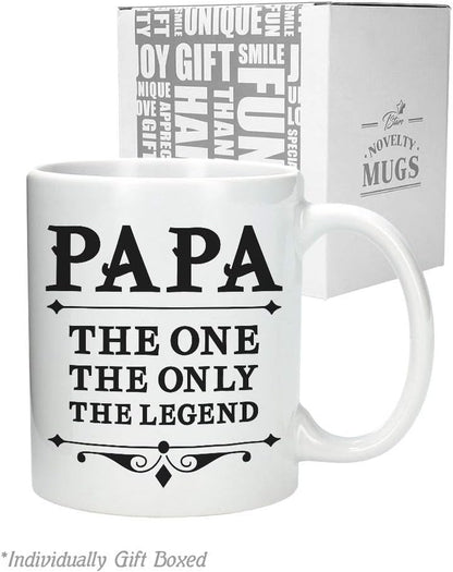 PAPA the One the Only the Legend Coffee Mug Father's Day Gift for Dad, Grandpa, Ceramic Mug 15 Oz
