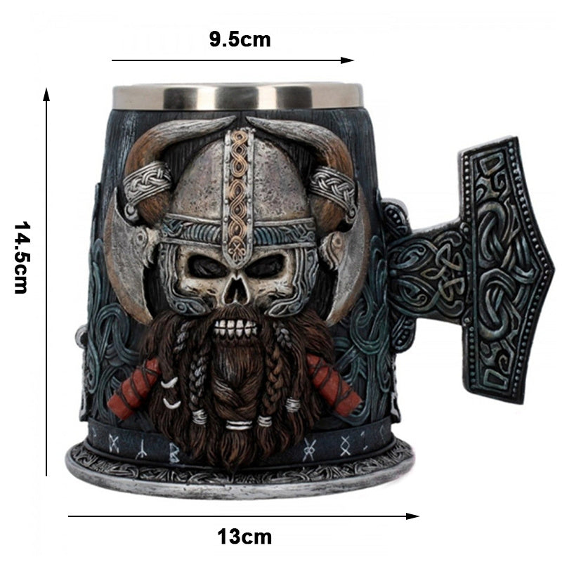 Viking Skull Tankard – Medieval Warrior Beer Mug