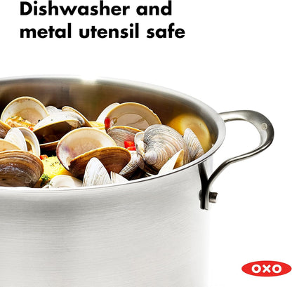 8.4QT Stainless Steel  Multipurpose Boiler Pot with Steamer Insert & Glass Lid, Dishwasher Safe