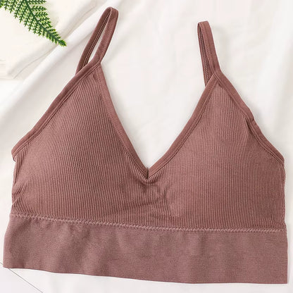 Women Crop Top Seamless Tube Top Underwear Low Back Bra Sports Fitness Top Streetwear Tank Bandeau Lingerie Removable Pad