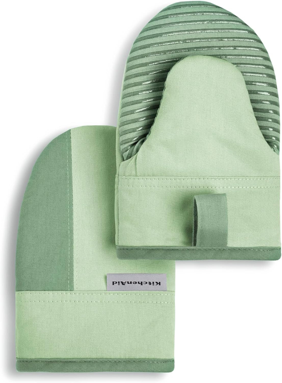 Beacon Two-Tone Non-Slip Mini Oven Mitt Set, Pistachio/Graphite Green, 5.5"X8", 2 Piece