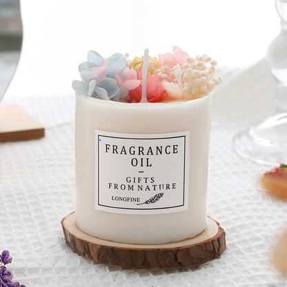 Artisan Scented Candle with Dried Flowers & Fragrance Oil