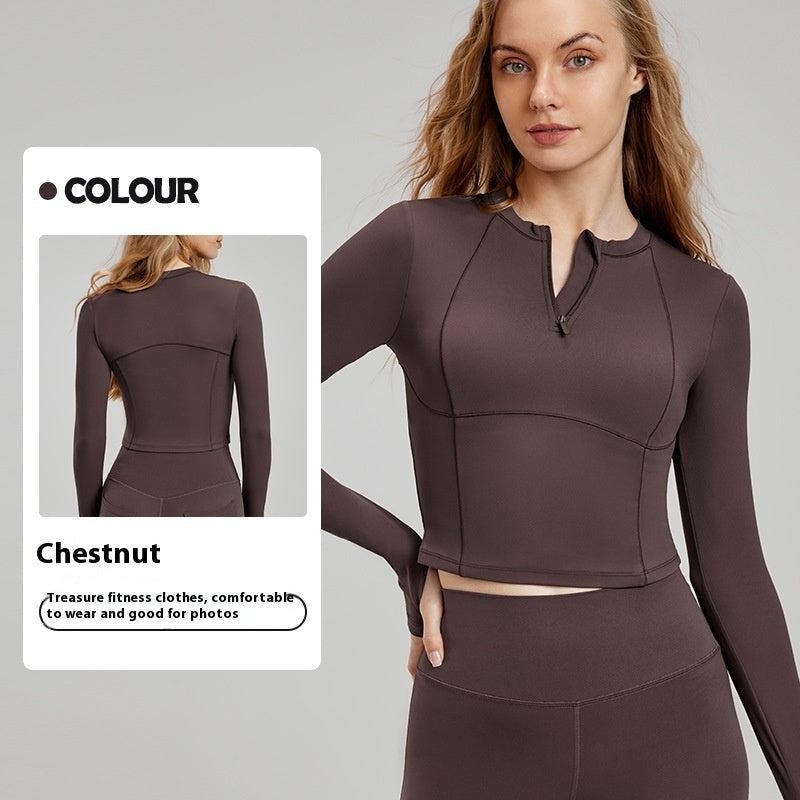 Sleek Quarter-Zip Long Sleeve Top