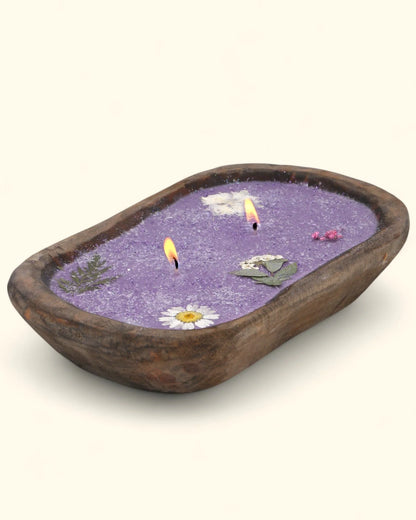 Purple Floral Scented Candle
