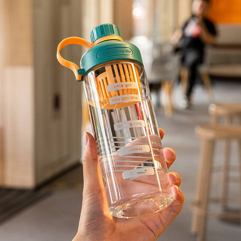 Cute Chubby Water Bottle with Motivational Fruit Design