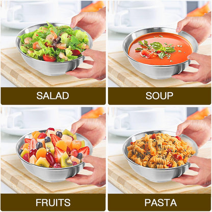 54 Oz Large Soup & Salad Bowl, Double Wall Insulated Stainless Steel  – Set of 2