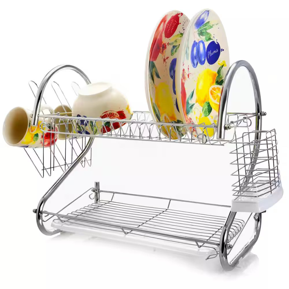 22 Inches 2-Shelf Stainless Steel Dish Rack
