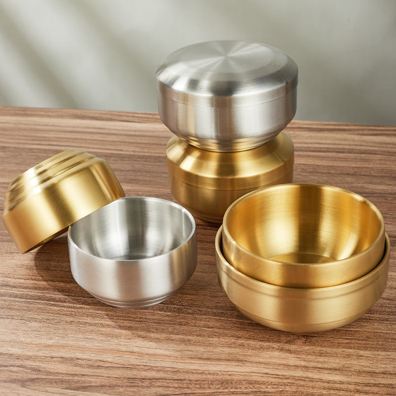 Stainless Steel Bowl Golden Tape Tureen Children's Bowl Household