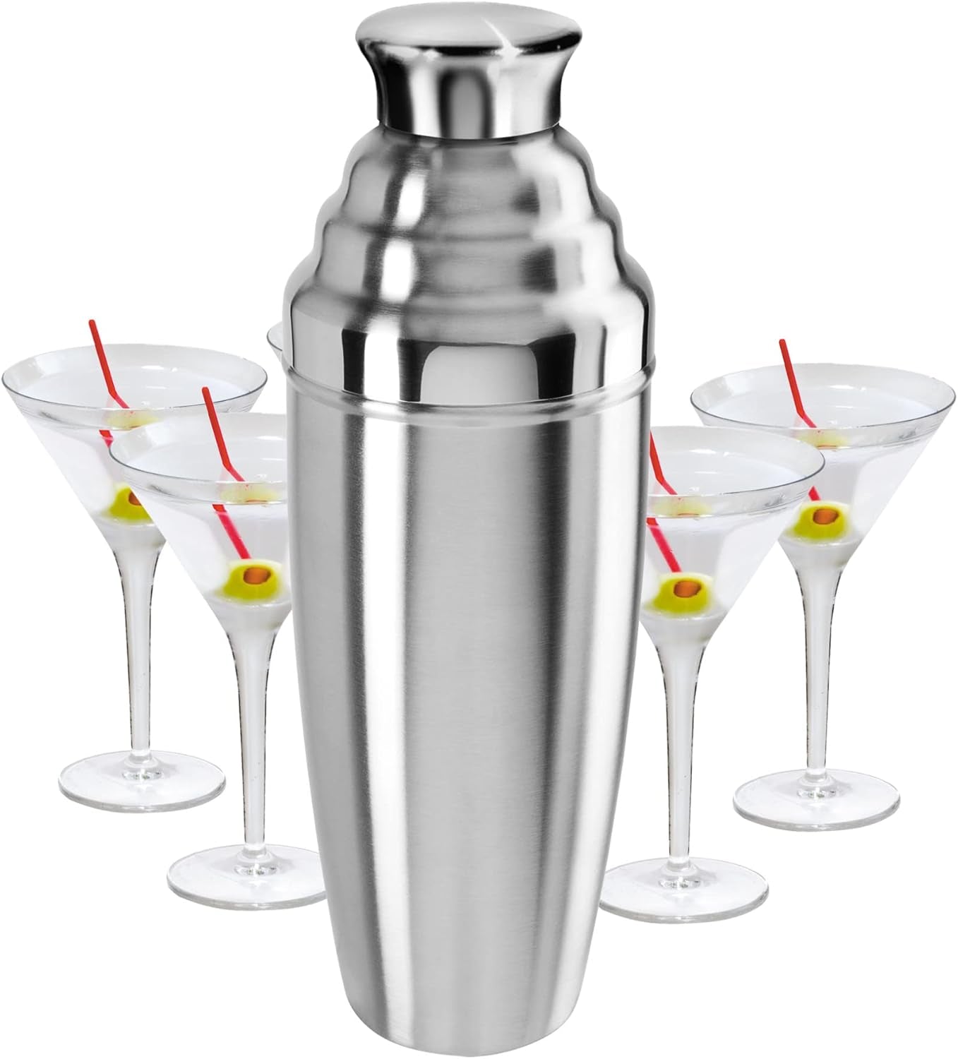 Jumbo Cocktail Shaker 60 Oz - Stainless Steel Construction, Built in Strainer 