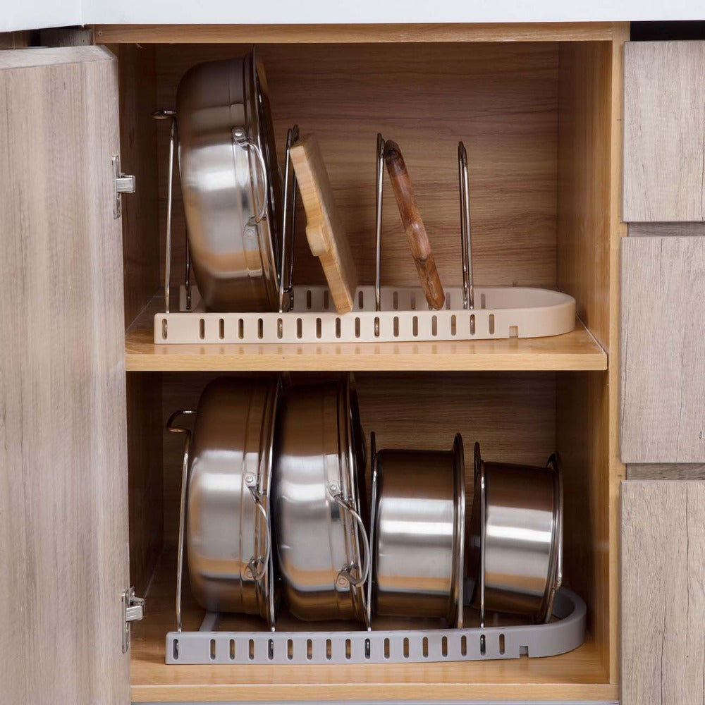 Non-perforated stainless steel pot rack