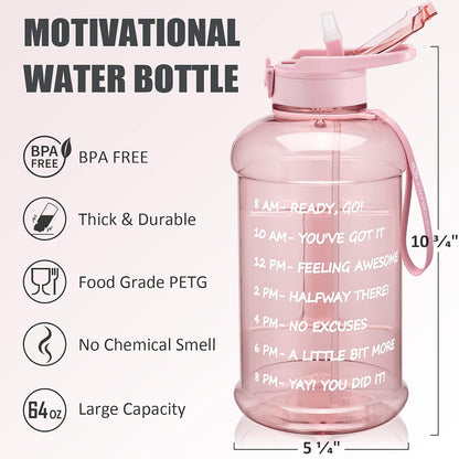 64oz Half Gallon Water Bottle with Sleeve