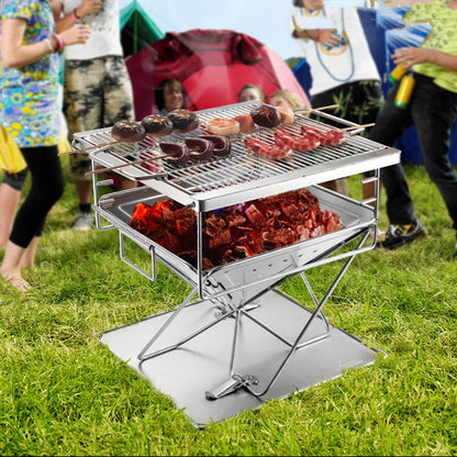 Stainless Steel Folding Fire Table Barbecue Oven