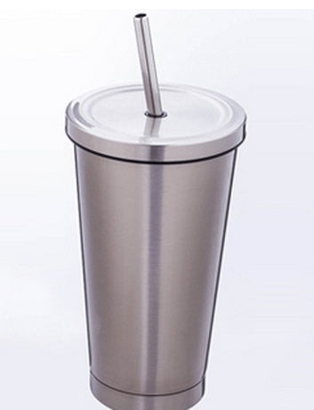 500ML Stainless Steel Empty Tumbler with Straw Lids Drinking Bottles