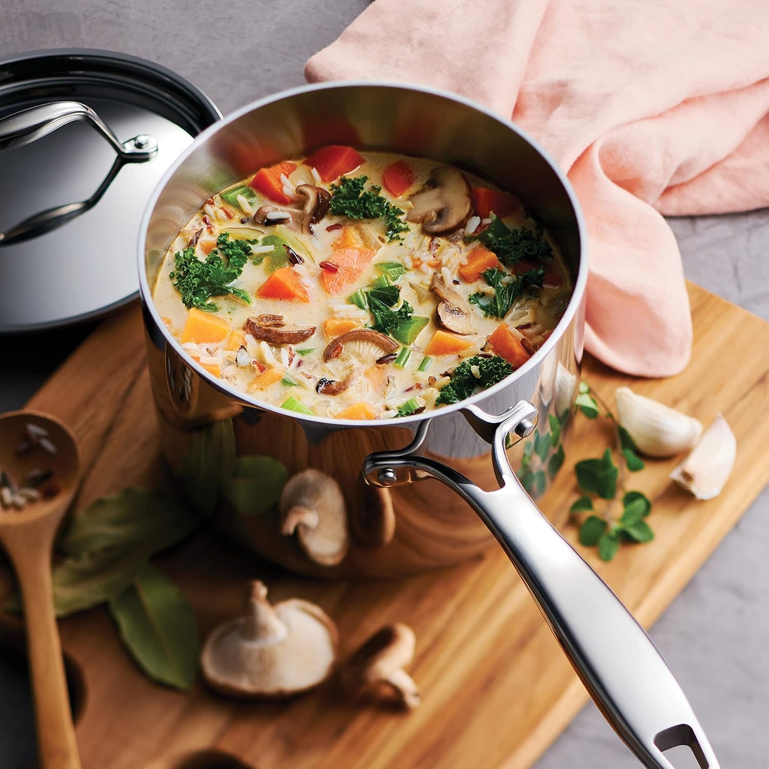 Signature Tri-Ply Clad Stainless Steel 2-Quart Sauce Pan with Lid, Induction-Ready, Dishwasher-Safe, Nsf-Certified, Made in Brazil