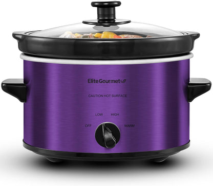 Electric Oval Slow Cooker, 2Qt Capacity, Purple