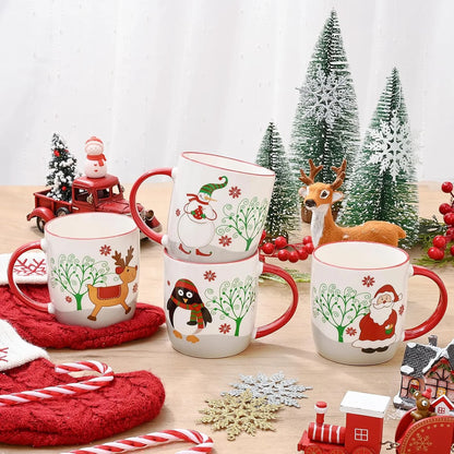 11 Fl Oz White Ceramic Mugs Christmas Gifts 