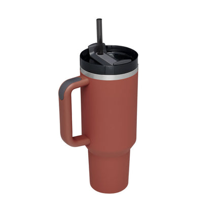 Tumbler With Handle Straw Insulated Stainless Steel