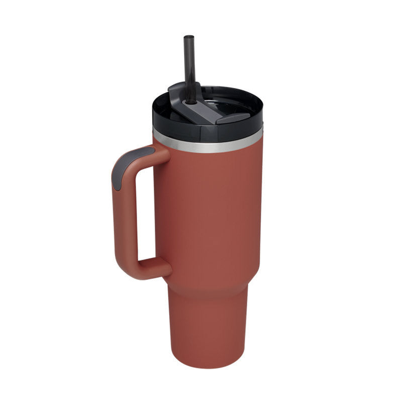 Tumbler With Handle Straw Insulated Stainless Steel