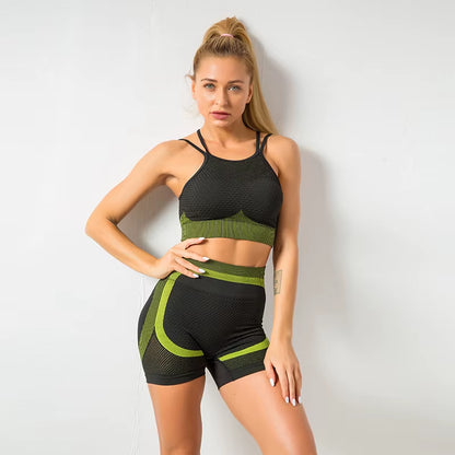 Women's Crop Top High Waist Fitness Suit 