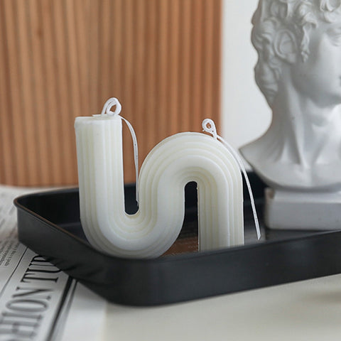 Striped Geometric U-shaped Scented Candle