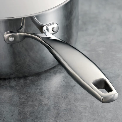 Signature Tri-Ply Clad Stainless Steel 2-Quart Sauce Pan with Lid, Induction-Ready, Dishwasher-Safe, Nsf-Certified, Made in Brazil