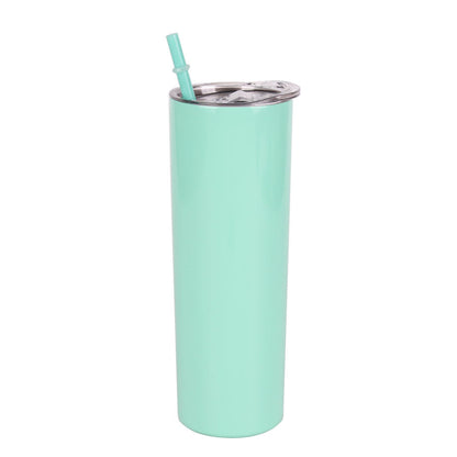 Double-Layer Stainless Steel Straw Tumbler, Insulated Slimming Water Cup