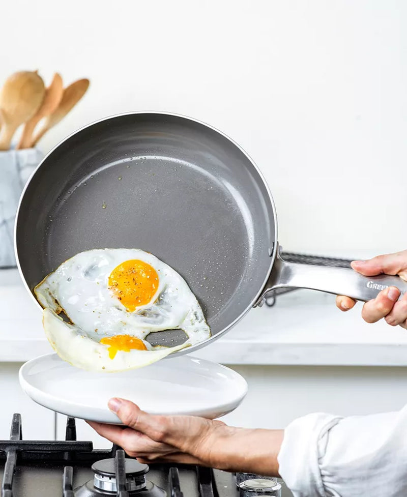 Tri-Ply Stainless Steel Ceramic Nonstick 2 Piece Frying Pan Set