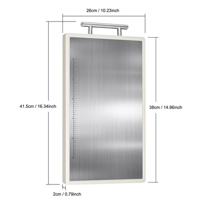 Stainless Steel Cutting Board: 16X10 Inch Double-Sided, PP Chopping Boards with Stainless Steel Handles