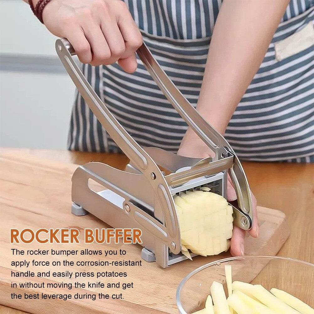 Stainless Steel Potato French Fry Cutter Vegetable Food Chopper Slicer 2 Blades